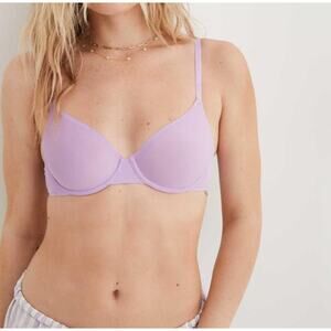 Smoothez Aerie Women's Size 34B Microfiber Unlined Full Coverage Bra Purple NWT